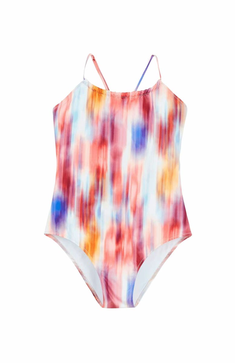 Vilebrequin Kids' Ikat Flowers One-Piece Swimsuit, Main, color, 