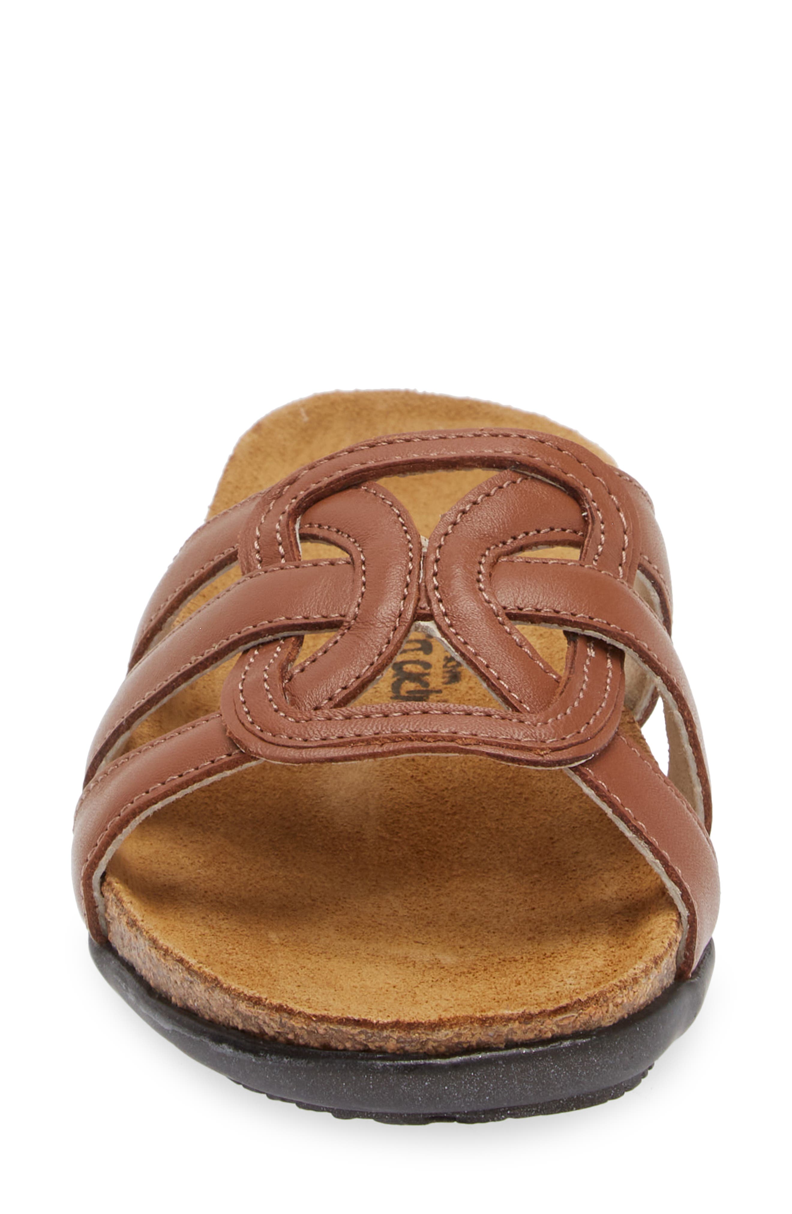 Naot Liv Slide Sandal, Alternate, color, Caramel Leather