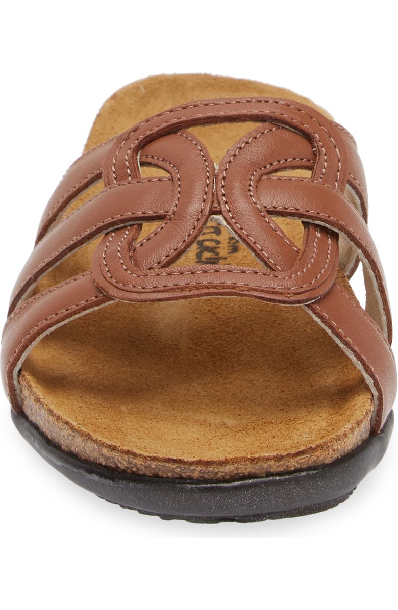 Naot Liv Slide Sandal, Alternate, color, Caramel Leather