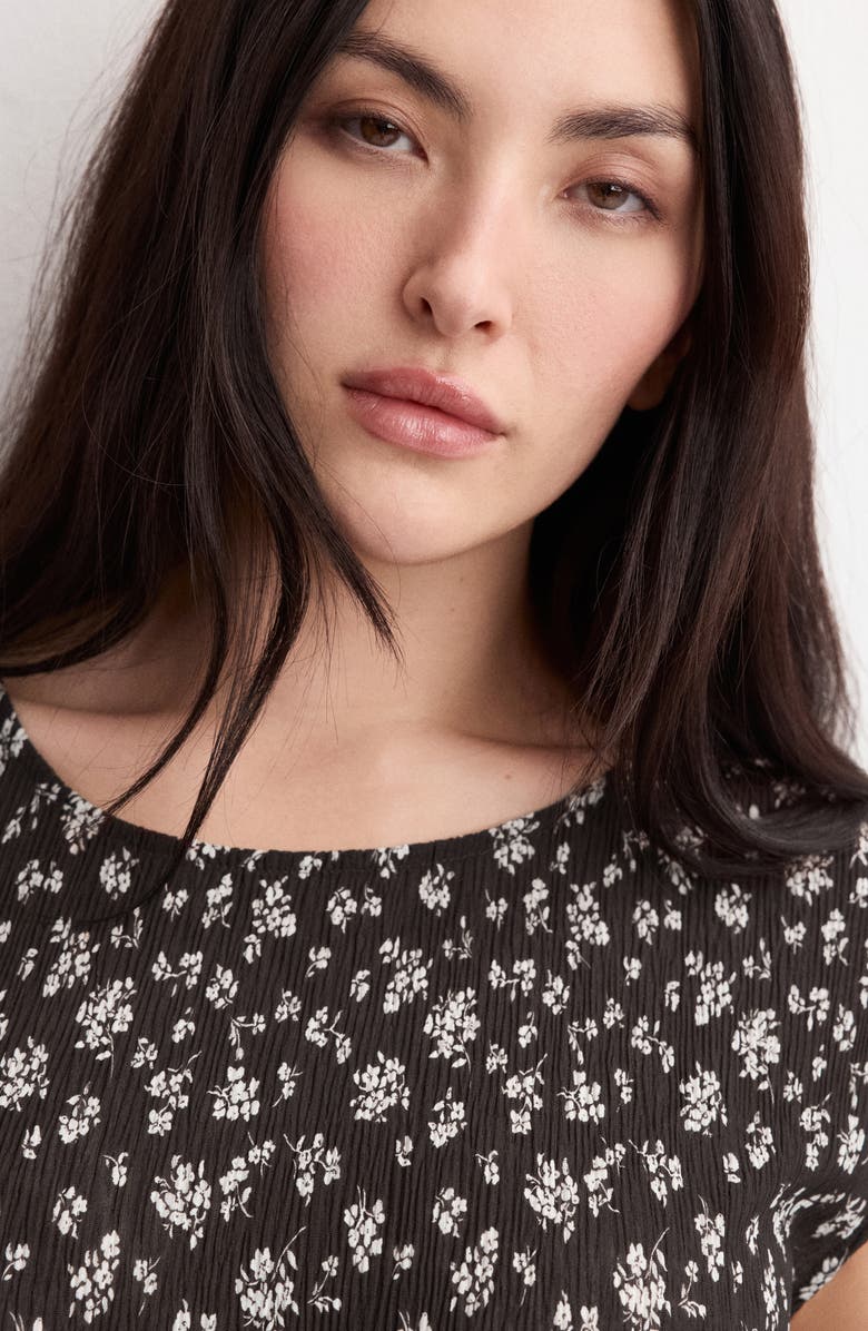 MANGO Floral Print Midi Dress, Alternate, color, Brown