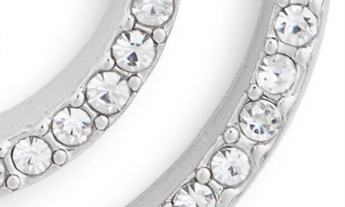 Vince Camuto Cubic Zirconia Pavé Edge Hoop Earrings In Silvertone