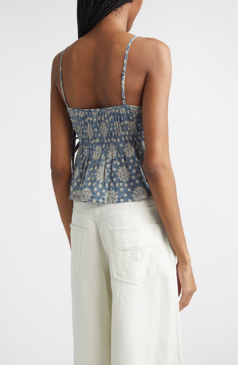 R13 Square Neck Camisole, Alternate, color, Indigo Medallion Print