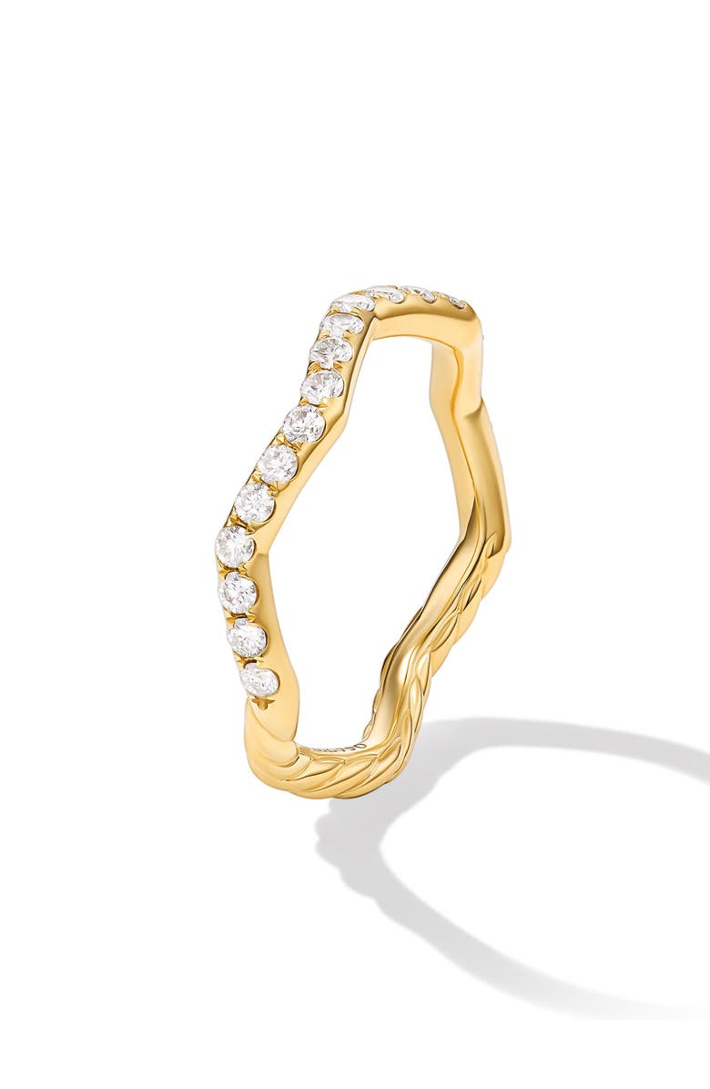 David Yurman Zigzag Stax Ring in 18K Gold with Diamonds, 2mm, Alternate, color, 18K Yellow Gold