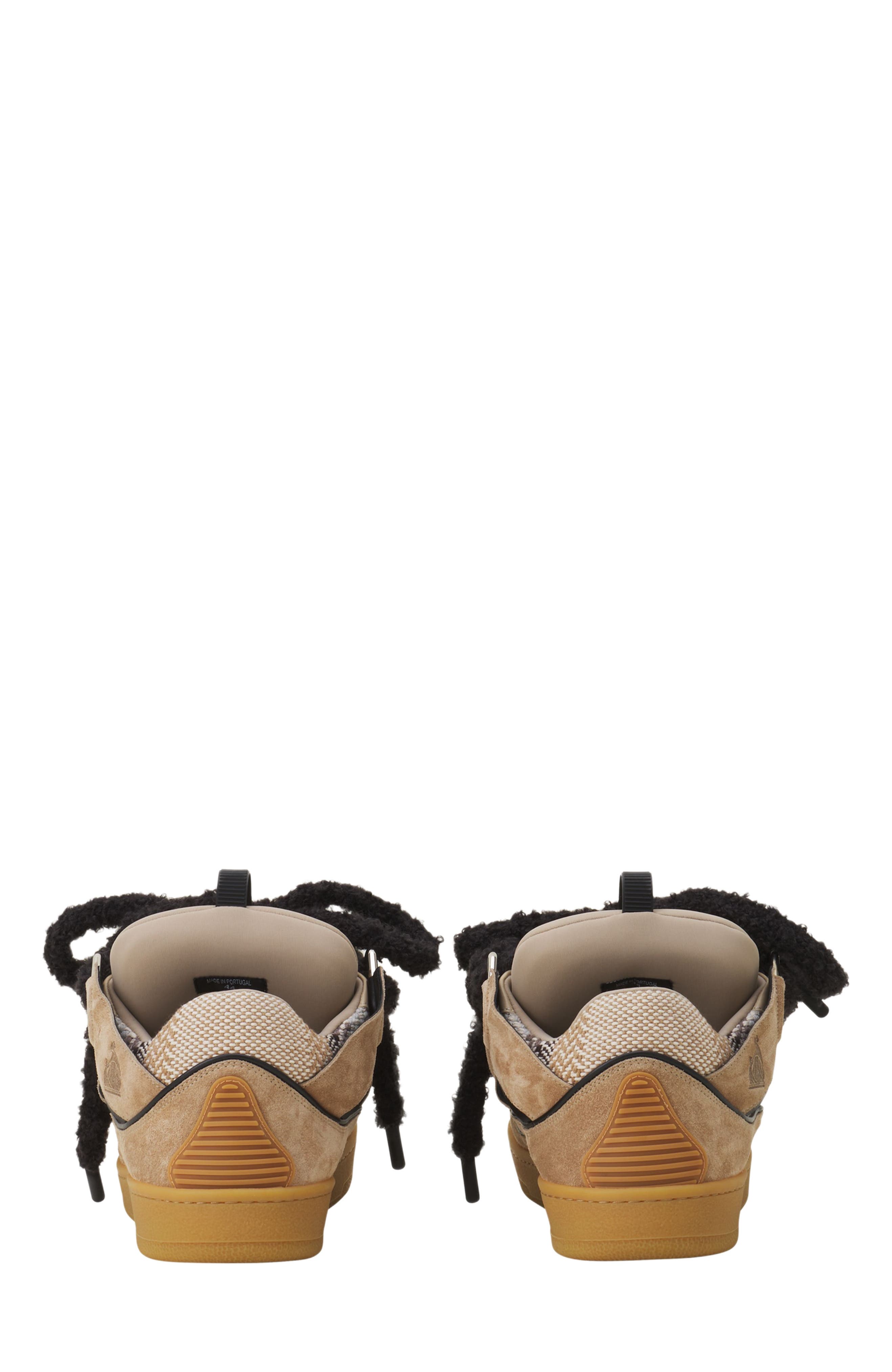 Curb Suede Sneakers With Mesh Laces, Alternate, color, Hemp