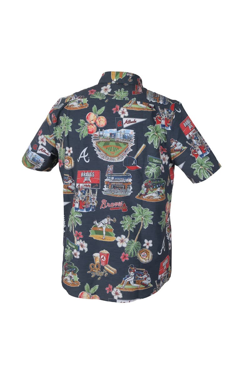 Reyn Spooner Men's Reyn Spooner  Navy Atlanta Braves Scenic Tri-Blend Performance Button-Up Top, Alternate, color, 