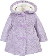 Widgeon Faux Fur Ruffle Hooded Bow Coat