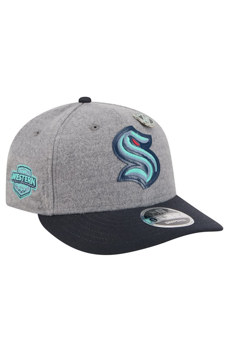 New Era Men's New Era  Gray/Deep Sea Blue Seattle Kraken Wool Pin Low Profile 9FIFTY Snapback Hat, Main, color, Gray
