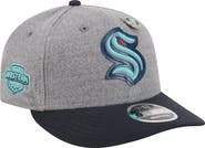 New Era Men's New Era  Gray/Deep Sea Blue Seattle Kraken Wool Pin Low Profile 9FIFTY Snapback Hat