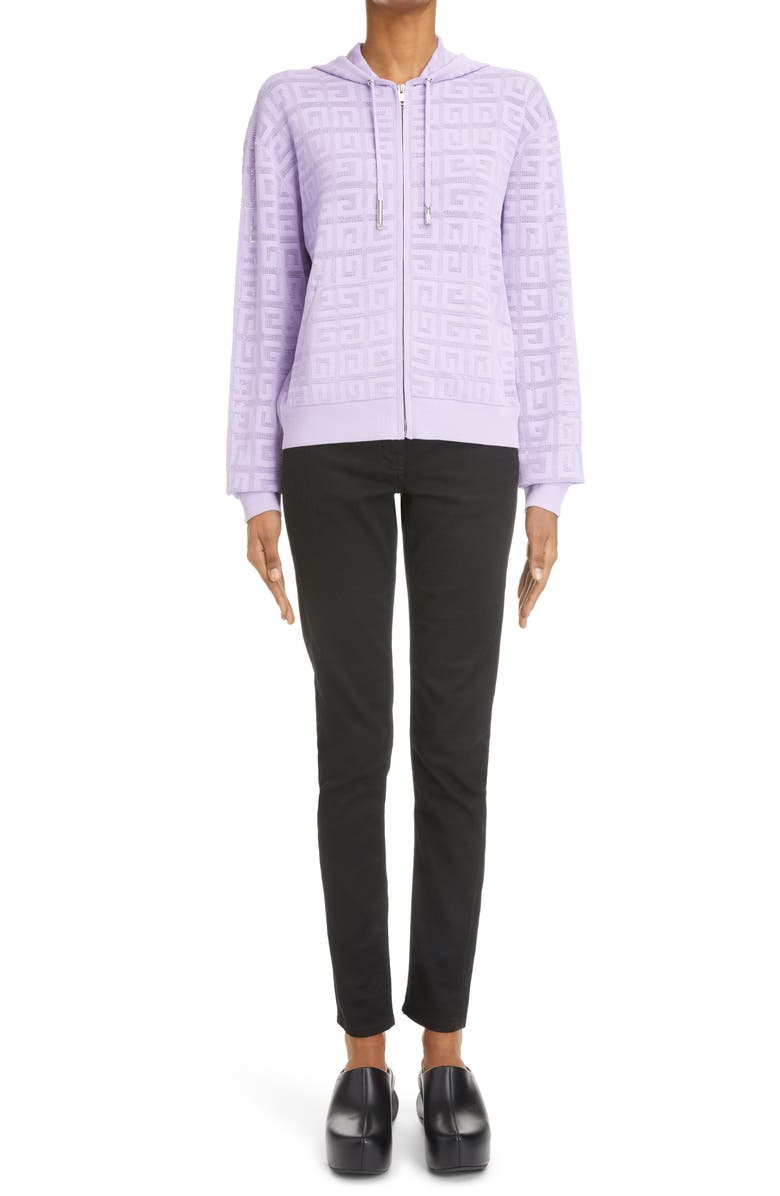 Givenchy 4G Logo Front Zip Hoodie, Alternate, color, 