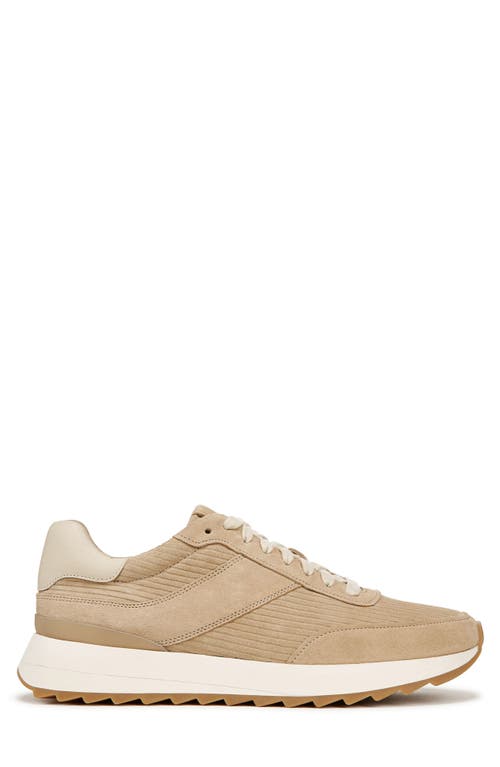 Vince Edric Corduroy Textured Suede Sneaker In Sand Trail
