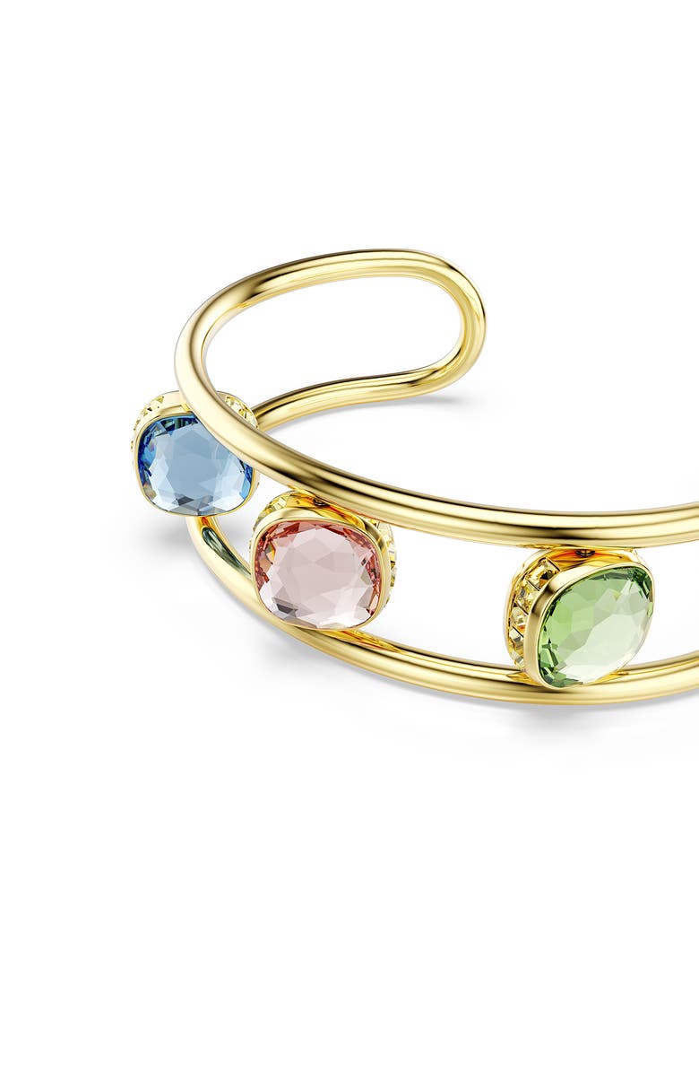 Swarovski Chroma Crystal Cuff Bracelet, Alternate, color, Gold/ Assorted Crystals