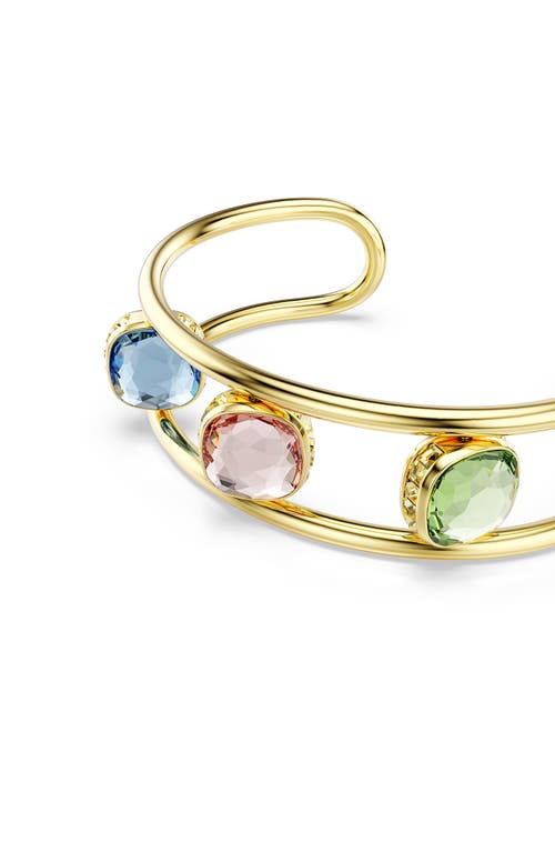 Swarovski Chroma Crystal Cuff Bracelet In Gold/assorted Crystals
