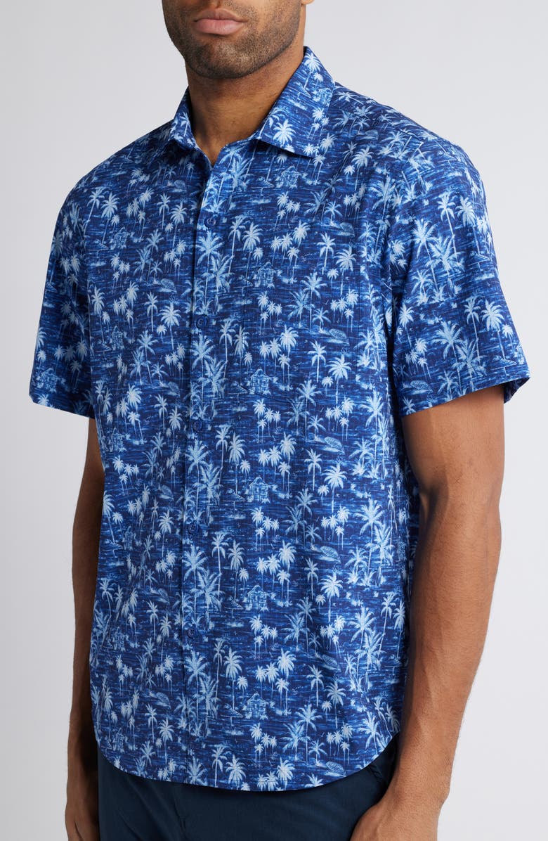 Tommy Bahama Bahama Coast Cabana Shores Short Sleeve Button-Up Shirt, Alternate, color, Island Navy