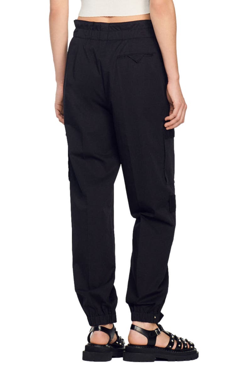 SANDRO Saffre Paperbag Waist Cotton Cargo Pants, Alternate, color,