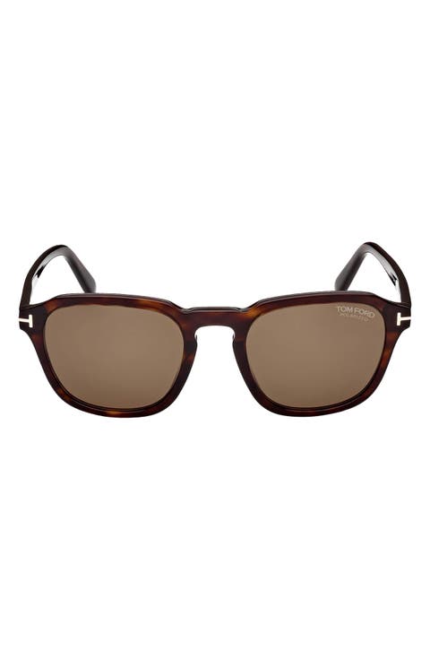 Avery 52mm Polarized Round Sunglasses