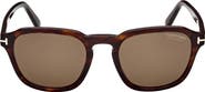 TOM FORD Avery 52mm Polarized Round Sunglasses