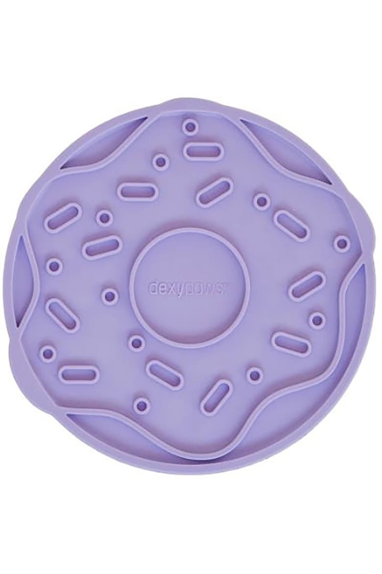 Enrichment Lick Mat Lilac Donut Delight Grooved Silicone, Main, color, Purple