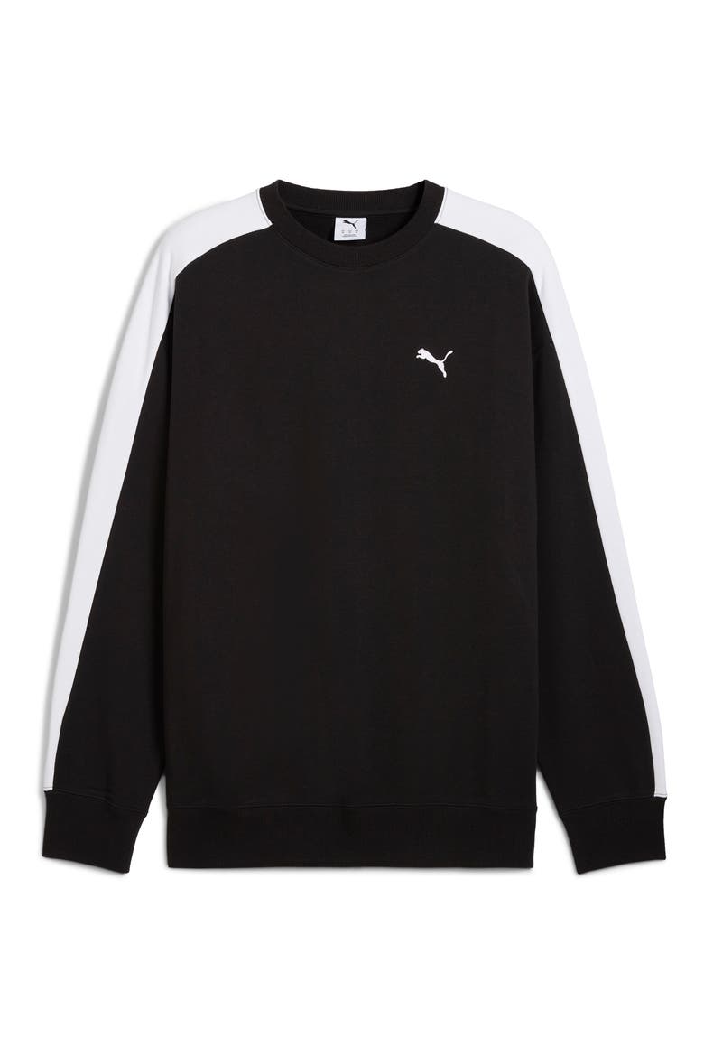 T7 Relaxed Crewneck Sweatshirt, Alternate, color, PUMA BLACK