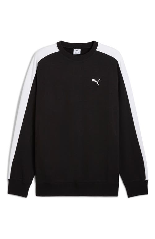 Puma T7 Relaxed Crewneck Sweatshirt In Black