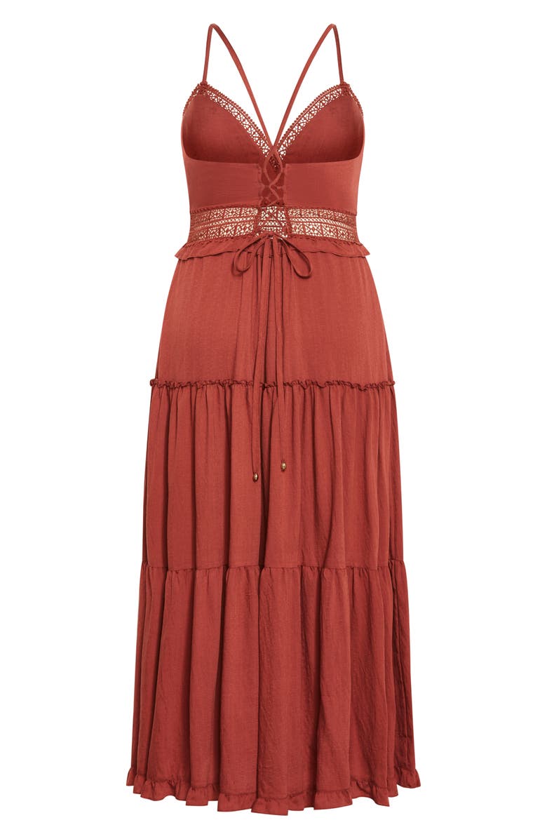 City Chic Aura Maxi Dress, Alternate, color, Cinnamon