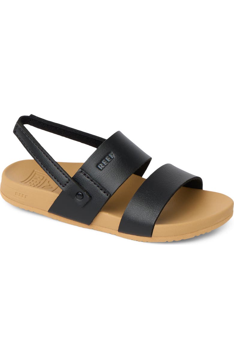 Reef Kids' Little Cushion Vista Slingback Sandal, Main, color, Black/ Tan