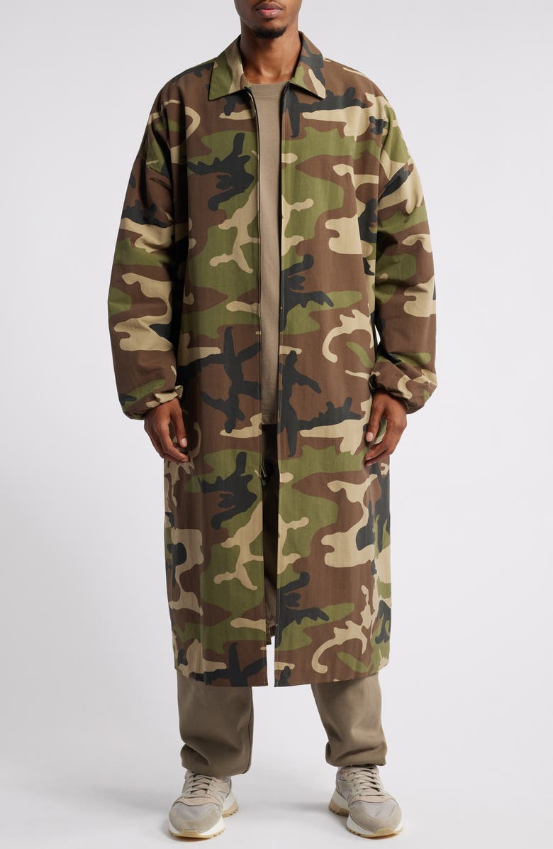 Fear of God Essentials Gender Inclusive Camo Car Coat, Main, color,