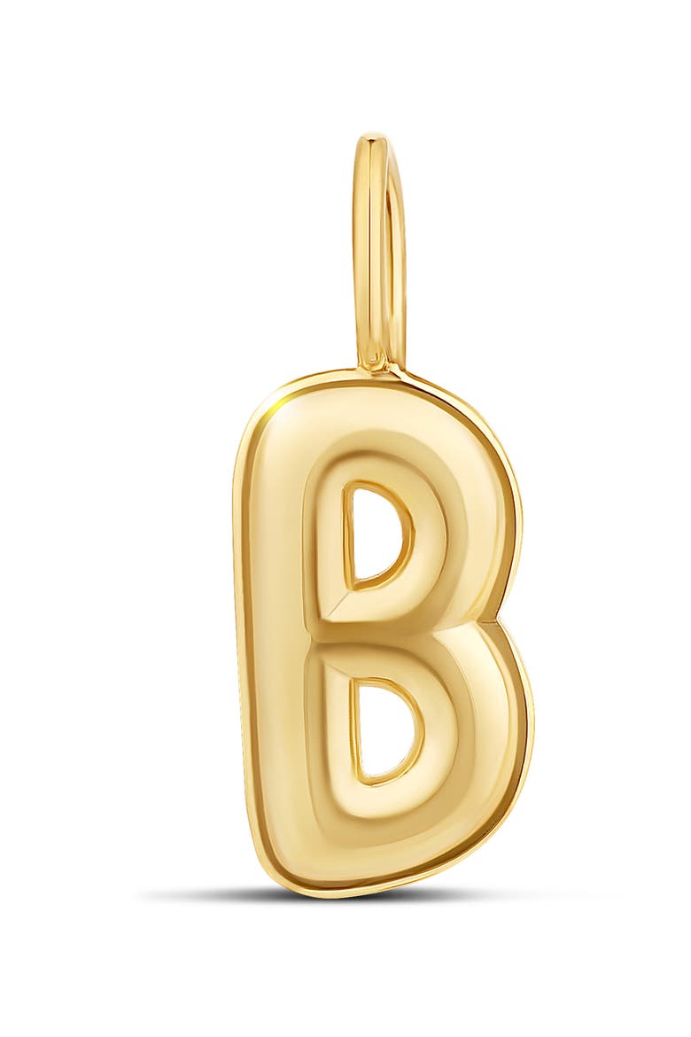 Bubble Letter Initial Charm Necklace, Alternate, color, GOLD