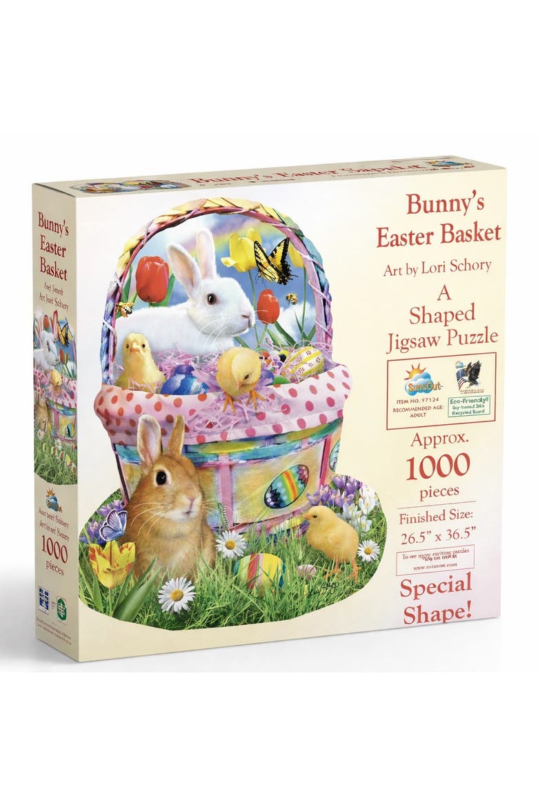 Bunny's Easter Basket 1000 piece Jigsaw Puzzle for Adults Special Shape, Main, color, Multicolor
