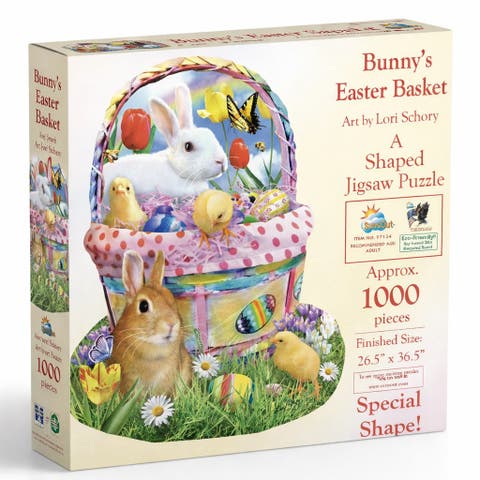 Bunny's Easter Basket 1000 piece Jigsaw Puzzle for Adults Special Shape