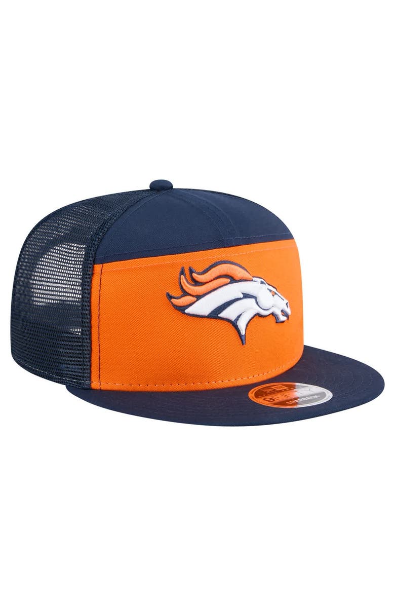 New Era Men's New Era Orange/Navy Denver Broncos Outdoor Split Panel 9FIFTY Snapback Hat, Alternate, color, 