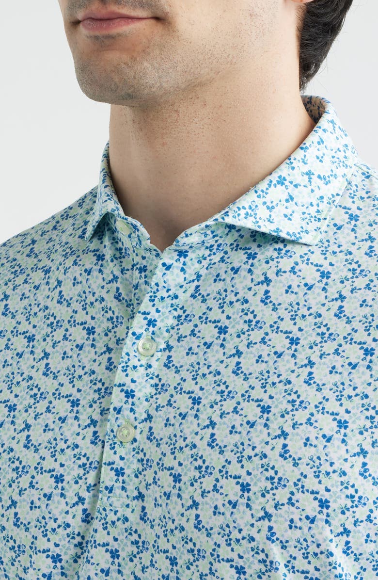 johnnie-O Charmer Floral Performance Jersey Polo, Alternate, color, Sound Side