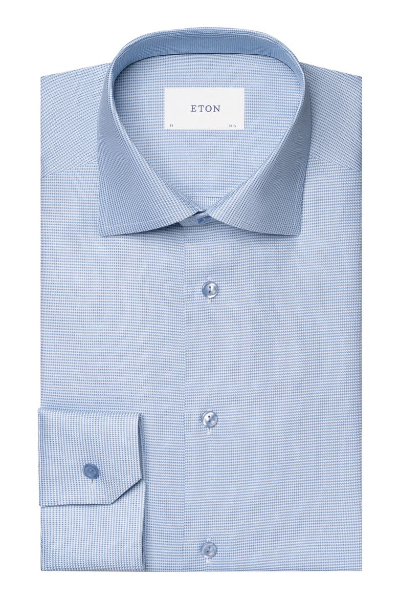 Contemporary Fit Semisolid Cotton Dress Shirt, Main, color, BLUE