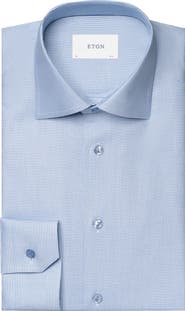 Eton Contemporary Fit Semisolid Cotton Dress Shirt