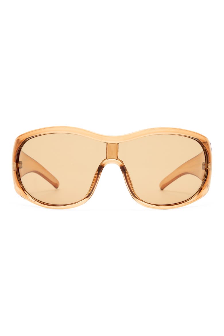 Gender Inclusive Artemis 155mm Shield Sunglasses, Main, color, CLAY / HAZEL TINT