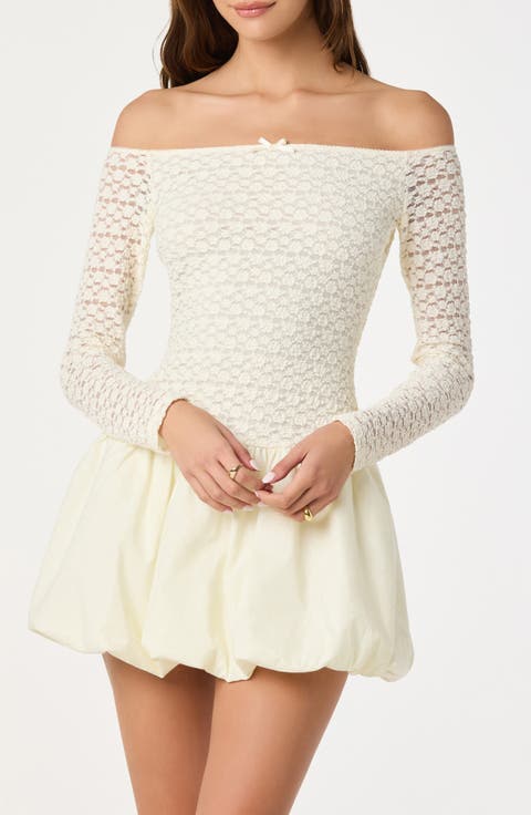 Off the Shoulder Bubble Minidress