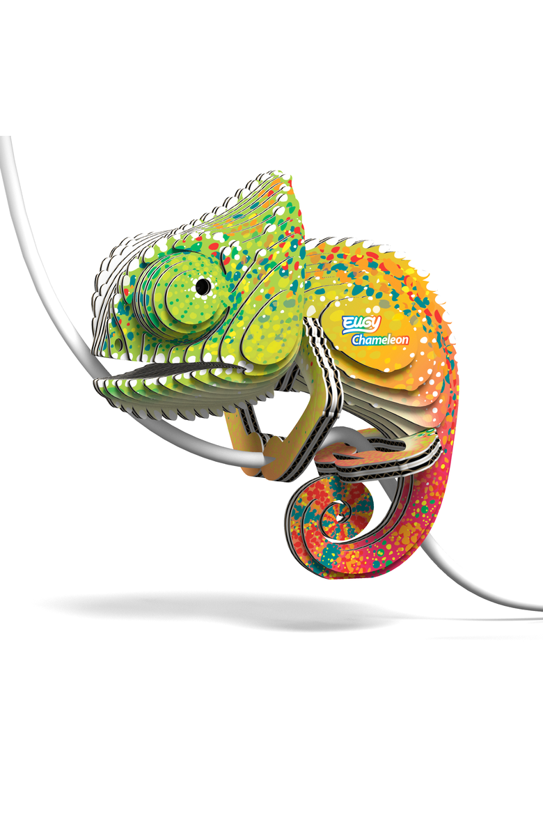 Chameleon 3D Puzzle, Alternate, color, No Color