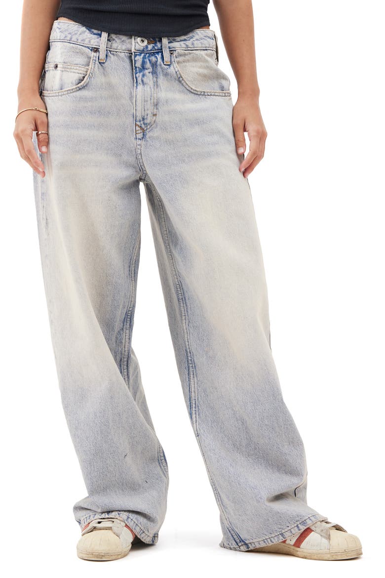 Jaya Low Rise Wide Leg Jeans, Main, color, BLUE/ PINK TINT