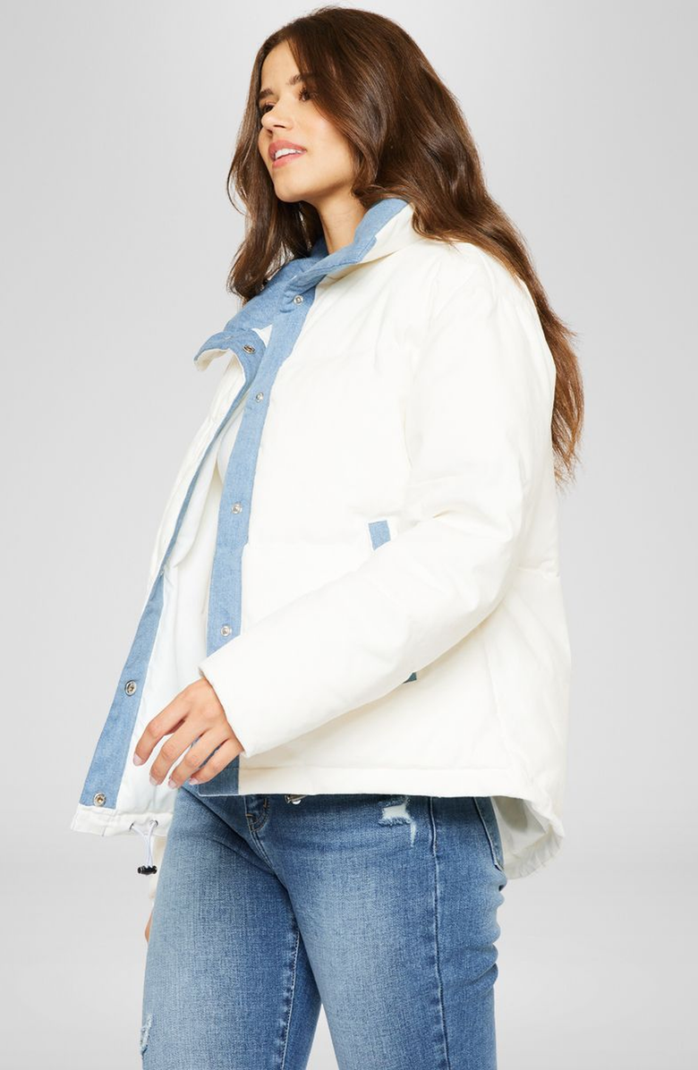 KanCan Yerba Relaxed Puffer Jacket, Alternate, color, White / Blue