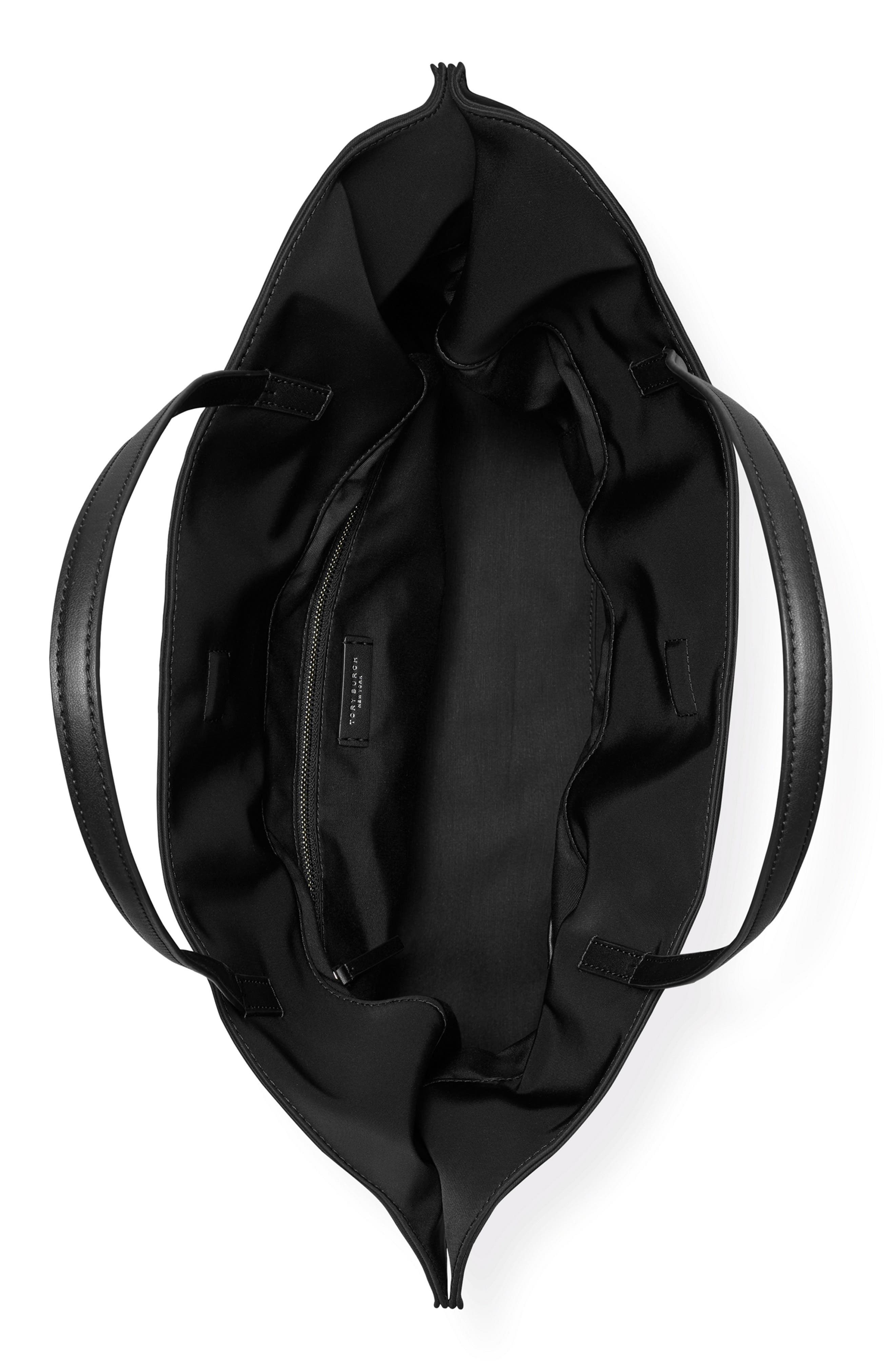 Ella Nylon Drawstring Tote, Alternate, color, BLACK