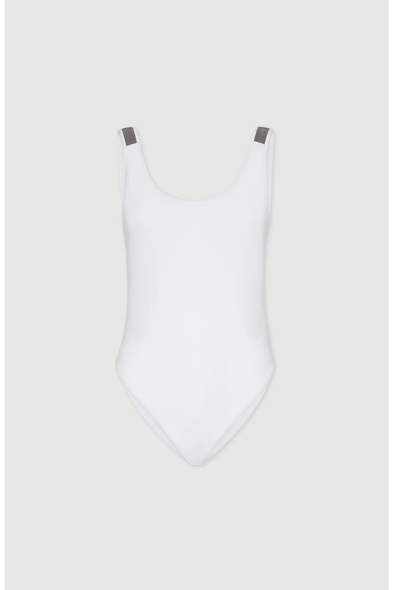 One-piece swimsuit, Main, color, White