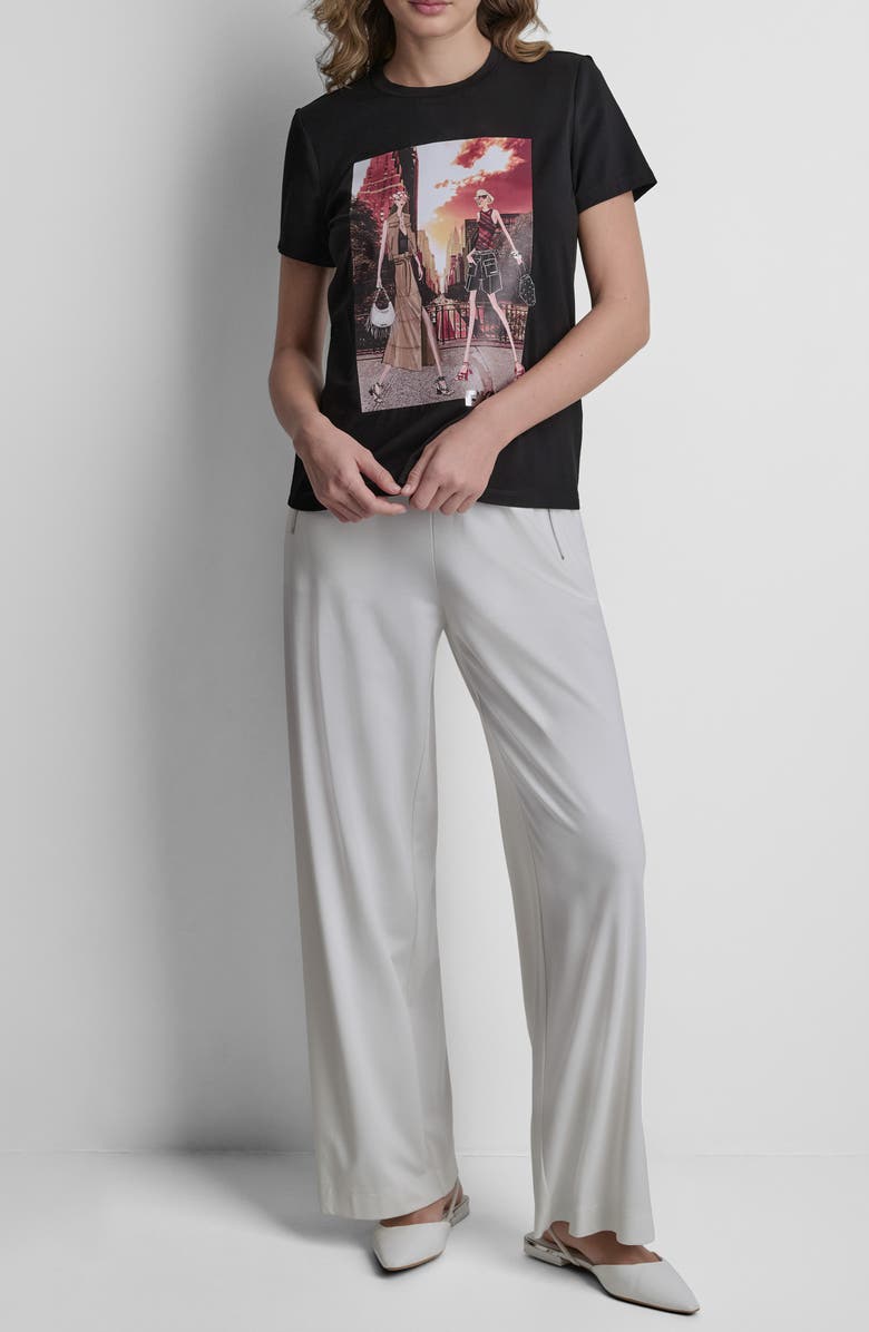 DKNY Manhattan Henge Conversation Cotton Blend Graphic T-Shirt, Alternate, color, 