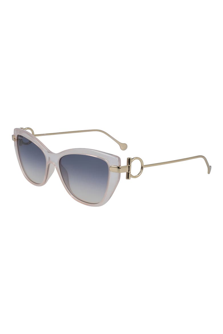 55mm Cat Eye Sunglasses, Alternate, color, NUDE