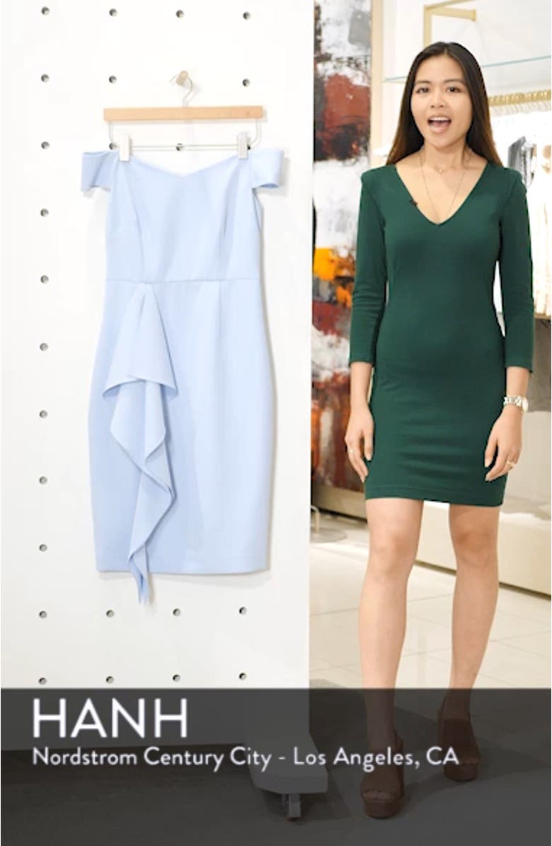 Off the Shoulder Front Ruffle Cocktail Dress, sales video thumbnail