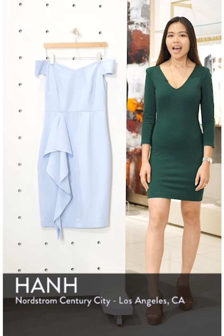 Off the Shoulder Front Ruffle Cocktail Dress video