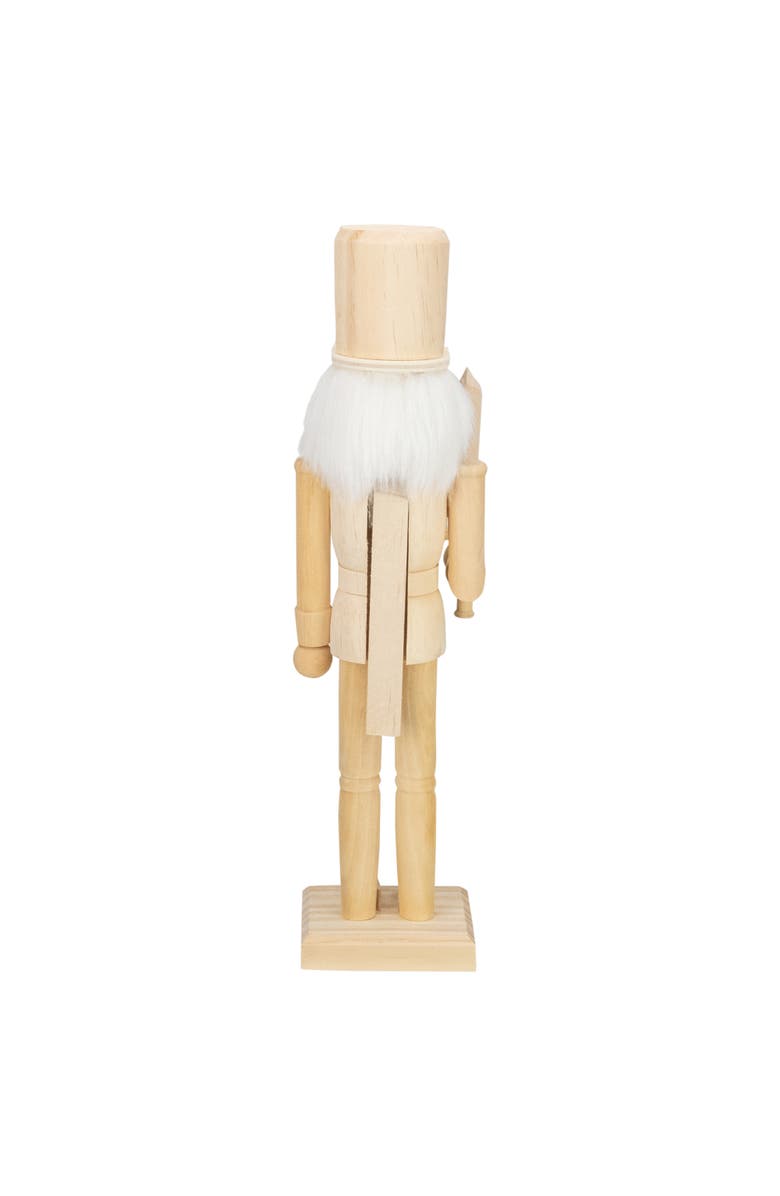 Northlight 15" Unfinished Paintable Wooden Christmas Nutcracker with Sword, Alternate, color, Ivory