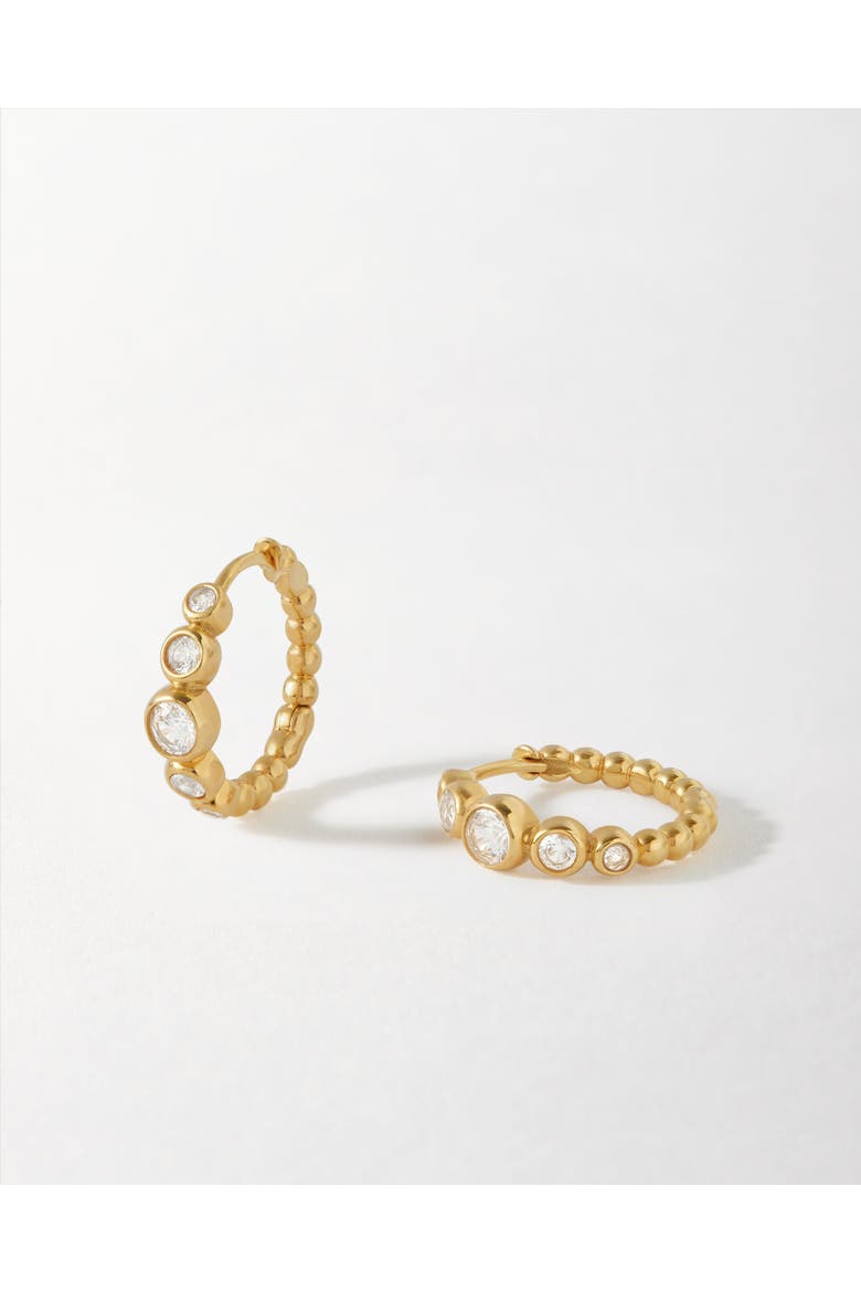 Serena White Sapphire Hoop Earring, Main, color, White Sapphire