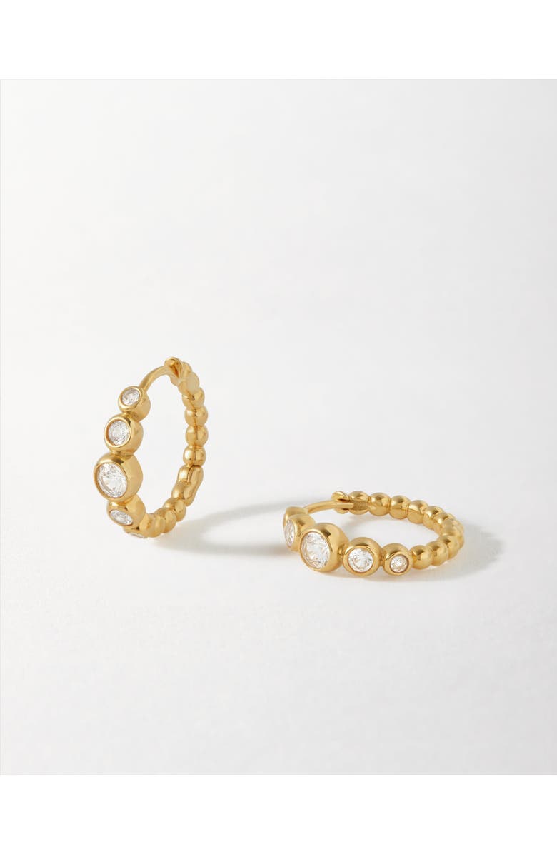 Edge of Ember Serena White Sapphire Hoop Earring, Main, color, White Sapphire