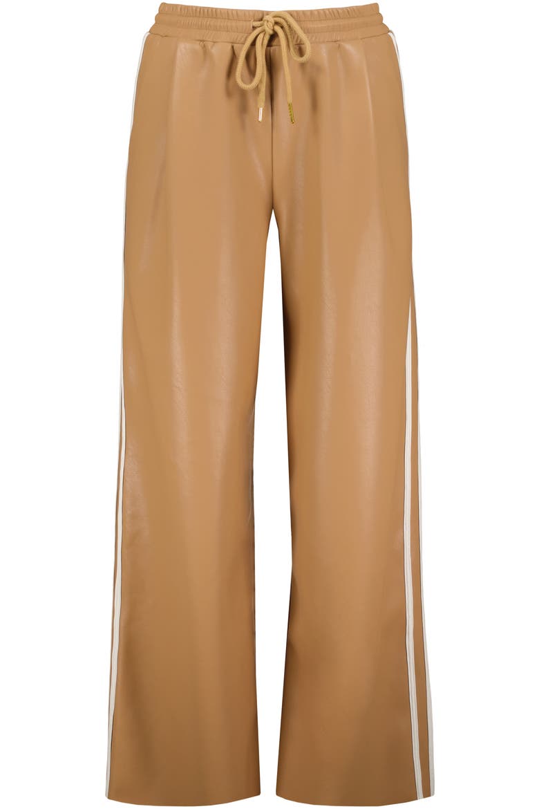 Faux Leather Track Pant, Alternate, color, Caramel
