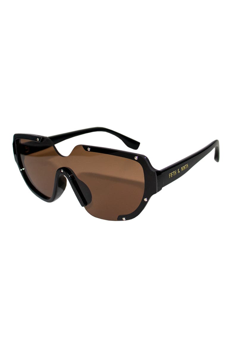 Jolie 71mm Oversize Polarized Square Sunglasses, Alternate, color, BLACK/ BROWN