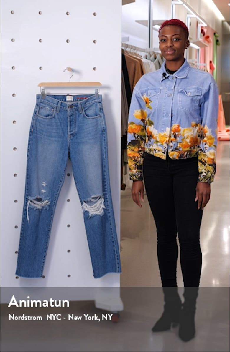 Amazing High Waist Ripped Boyfriend Nonstretch Cotton Jeans, sales video thumbnail